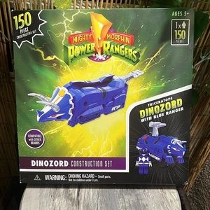 β‘οΈMighty Morphin Power Rangers Blue Dinozord Construction Set-150 Pcs Hasbroβ‘οΈ